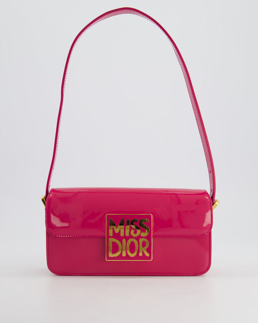 Miss Dior Patent Leather Calfskin Handbag Shoulder Bag with Golden Hardware