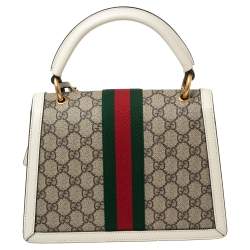 Gucci Supreme Leather Small Queen Top Handle Beige/White Bag