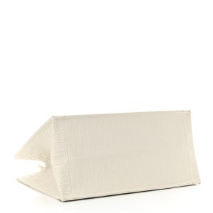 DIOR Oblique Calfskin Embossed Medium Book Tote Ivory