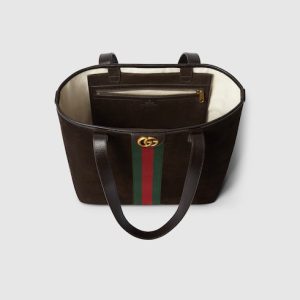 GUCCI Ophidia Medium Tote Dark Brown Suede