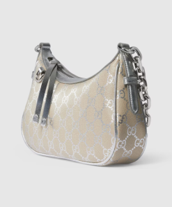 Gucci GG Emblem small silver GG shoulder bag