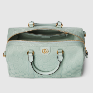 Gucci Ophidia medium boston icy blue GG canvas bag