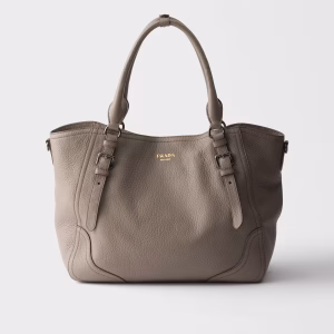 Prada Large Grey Leather Tote Bag