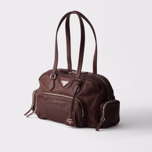 Prada Large Washed Leather Top Handle Bag