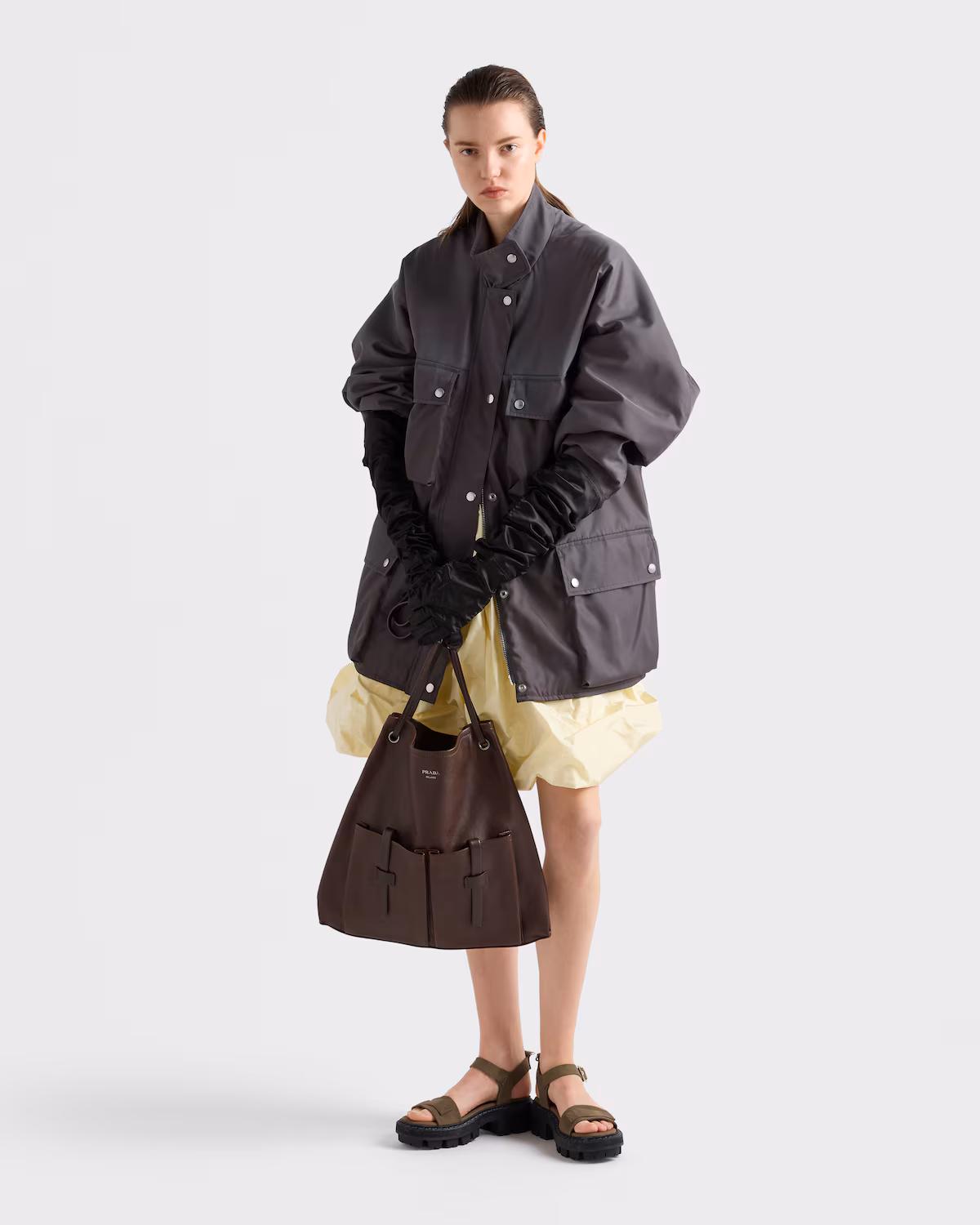 Prada Route Large Pure Leather Bag